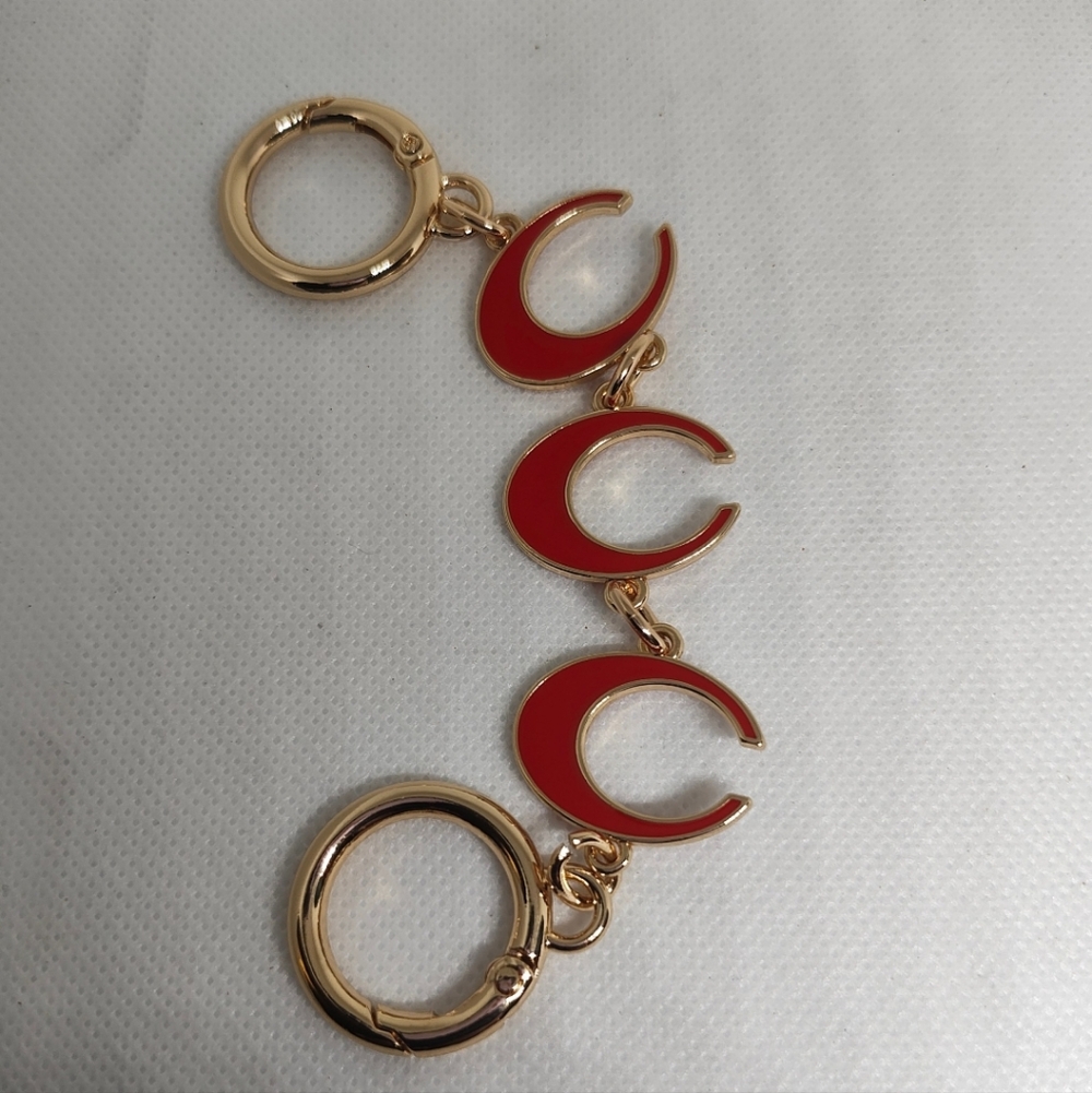 Red And Gold Letter "C" Keychain, Purse Extender Or Bag Design